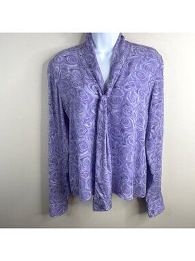 Vintage Coquette Silk Top Womens 8 Romantic‎ Floral Soft Girl Feminine Blouse